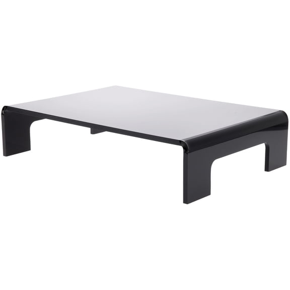 Plymor Black Acrylic Display Riser with Tray Handles, 4" H x 18" W x 12" D (3/8" thick) (3 Pack)