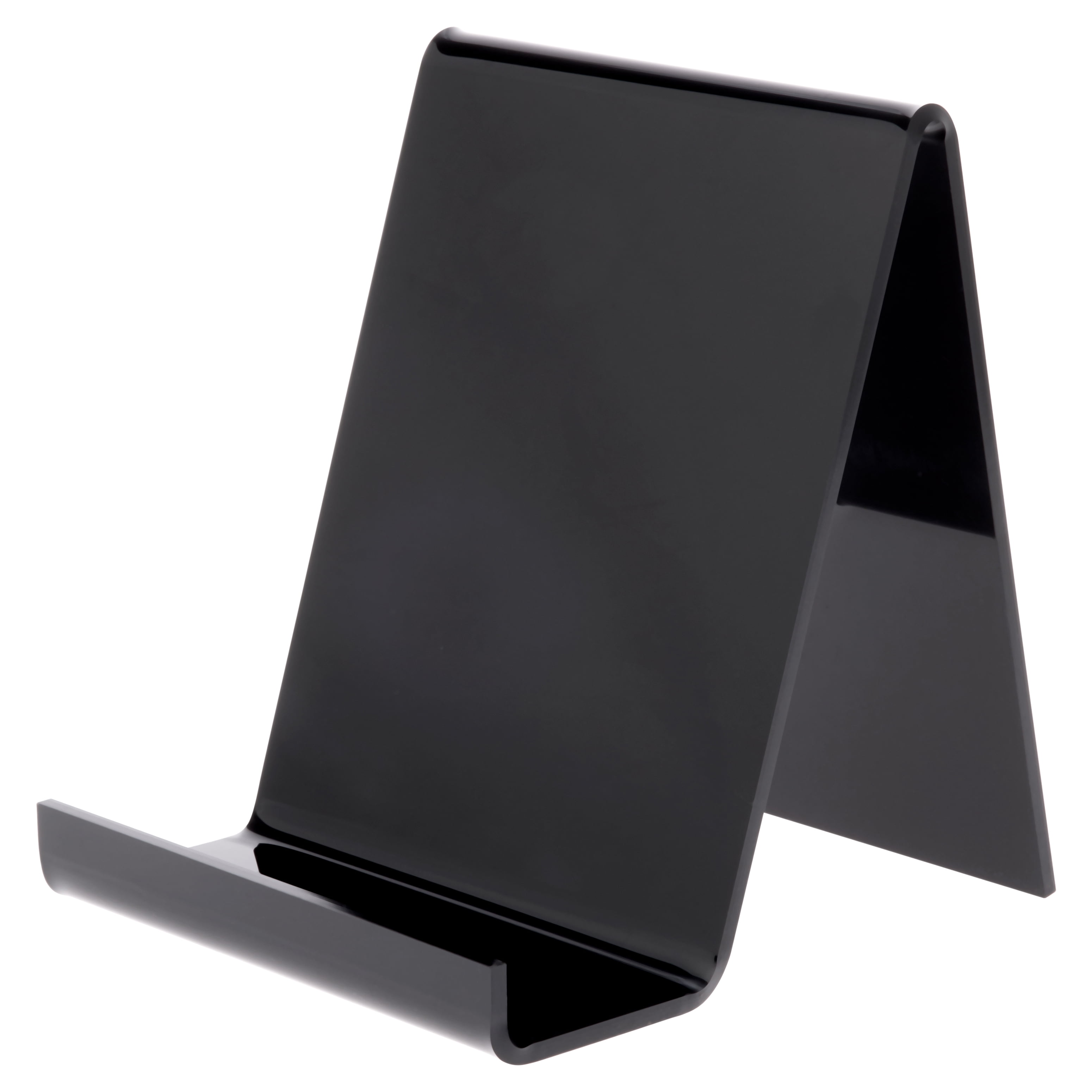 Black Acrylic Flat Back Display Easel with Box Ledge, 7.25" H