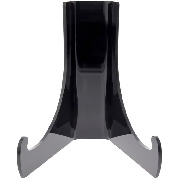 Plymor Black Acrylic Flat Back Easel with Deep Support Ledges, 4.5" H x 3.75" W x 4" D