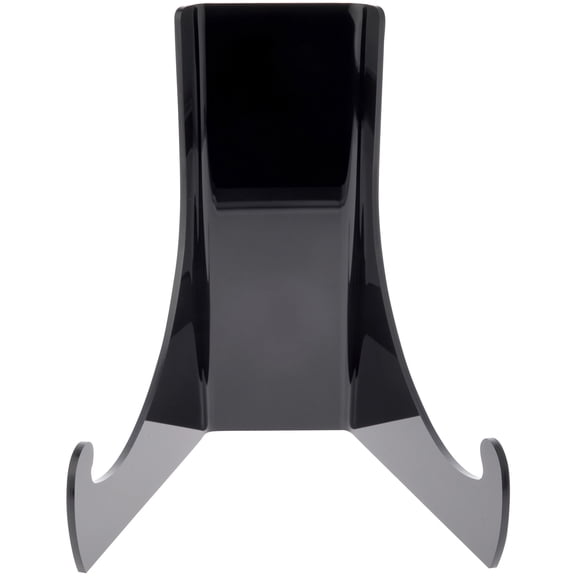 Plymor Black Acrylic Flat Back Easel with Deep Support Ledges, 9" H x 7.5" W x 7.25" D (2 Pack)