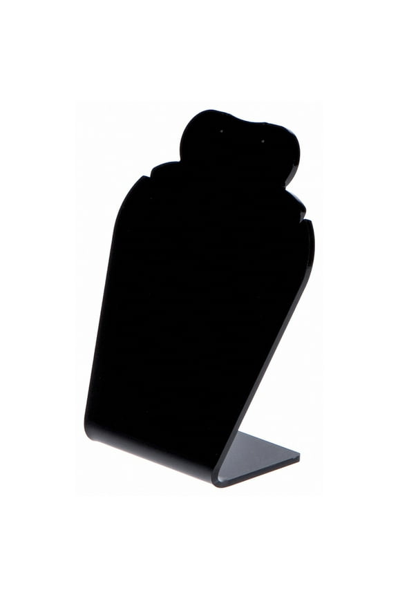 Black Acrylic Necklace/Earring Combo Display Stand, 4.625" W x 3" D x 5.25" H