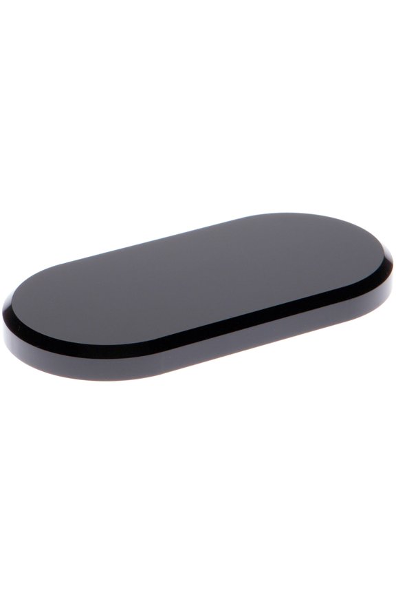 Black Acrylic Oval Beveled Display Base, 6" W x 3" D x 0.5" H