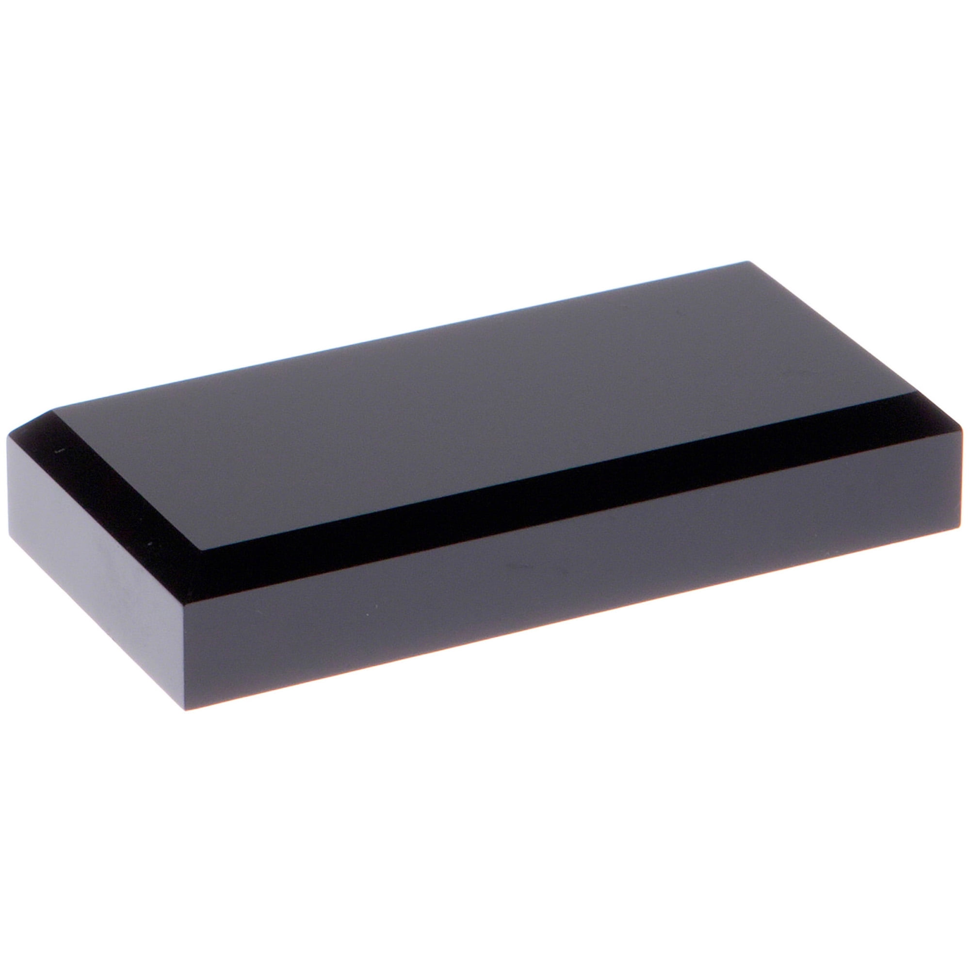 Acrylic Base Rectangular Plymor Black Acrylic Rectangular Beveled Display Base, 4