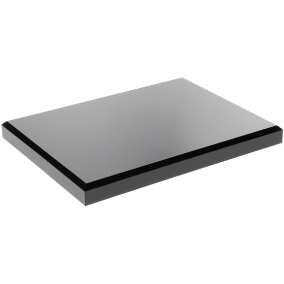 Plymor Black Acrylic Rectangular Beveled Display Base, 8" W x 6" D x 0.75" H, Pack of 2