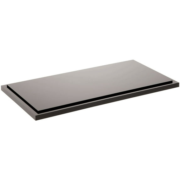 Plymor Black Acrylic Rectangular Display Base, 12.625" W x 6.625" D x 0.4375" H, Pack of 3