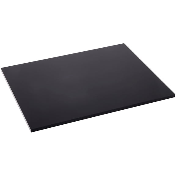 Plymor Black Acrylic Rectangular Polished Edge Display Base, 8" W x 6" D x 0.25" H