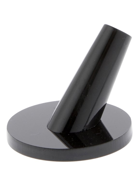 Black Acrylic Ring Finger Display, Single on Round Base, 2" W x 2" D x 1.75" H