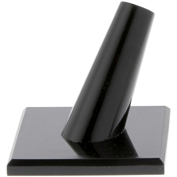 Plymor Black Acrylic Ring Finger Display, Single on Square Base, 2" W x 2" D x 1.75" H (12 Pack)