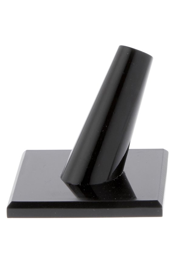 Black Acrylic Ring Finger Display, Single on Square Base, 2" W x 2" D x 1.75" H (2 Pack)
