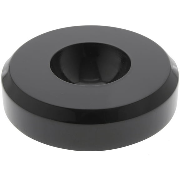 Plymor Black Acrylic Round Display Base with Indented Circle to Hold Egg, Marble, Ball or Sphere, 3" W x 3" D x 0.75" H (1.5" Circle), Pack of 3