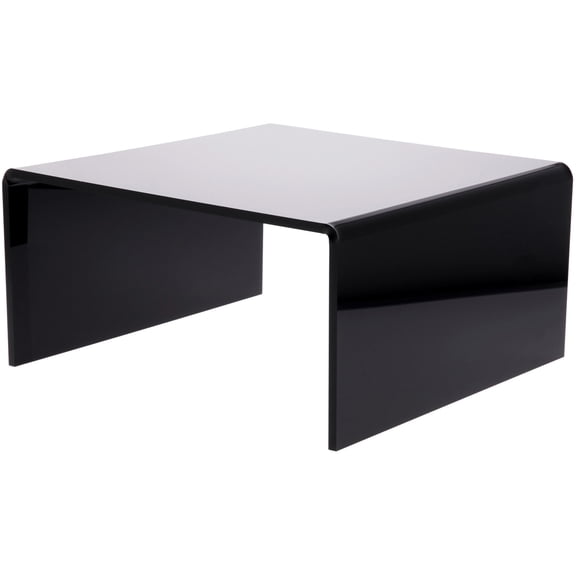 Plymor Black Acrylic Short Square Display Riser, 8" H x 16" W x 16" D (3/8" thick) (2 Pack)