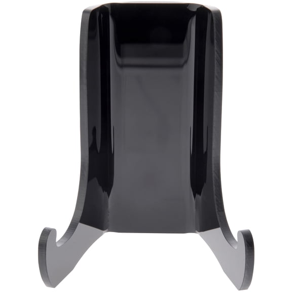 Plymor Black Acrylic Small Flat Back Easel with Shallow Support Ledges, 3" H x 2.5" W x 2" D