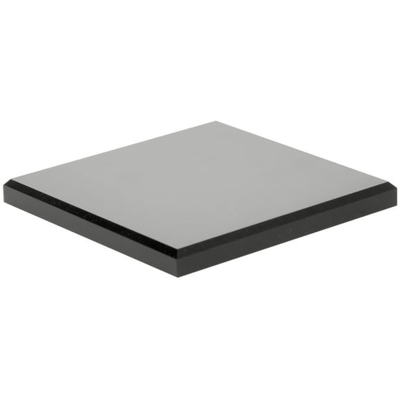 Plymor Black Acrylic Square Beveled Display Base, 5" W x 5" D x 0.5" H