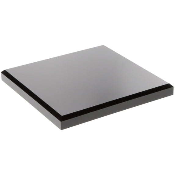 Plymor Black Acrylic Square Beveled Display Base, 7" W x 7" D x 0.75" H