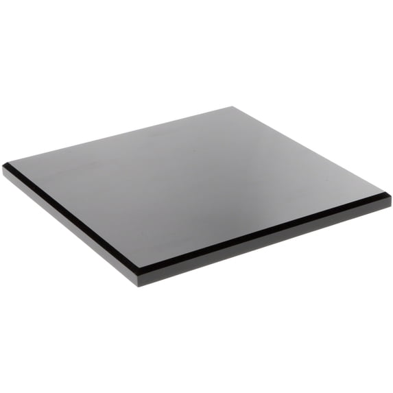 Plymor Black Acrylic Square Beveled Display Base, 8" W x 8" D x 0.5" H, Pack of 3