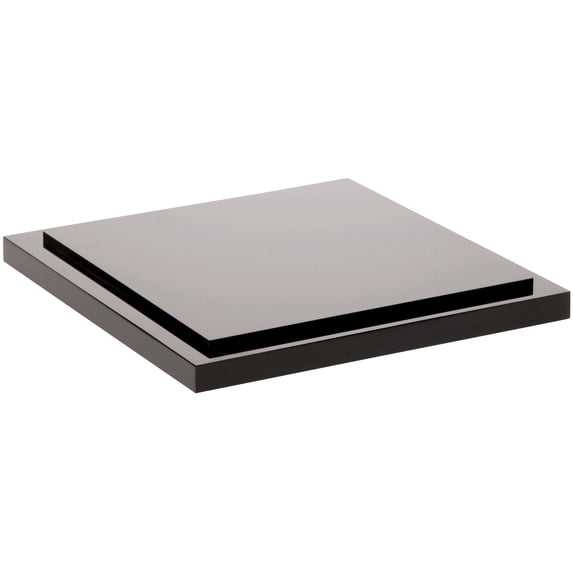 Plymor Black Acrylic Square Display Base, 5.625" W x 5.625" D x 0.4375" H, Pack of 12