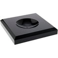thumbnail image 1 of Plymor Black Acrylic Square Display Base with Indented Circle to Hold Egg, Marble, Ball or Sphere, 4" W x 4" D x 0.75" H (2.5" Circle), Pack of 2, 1 of 2