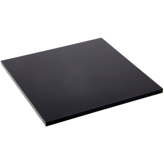 Plymor Black Acrylic Square Standard-Edge Display Base, 6" W x 6" D x 0.25" H, Pack of 6