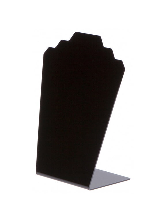 Black Acrylic Stair-step Necklace Display Stand, 8" W x 4" D x 11.75" H