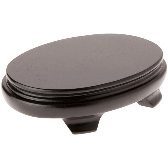 Plymor Black Oval Wood Veneer Footed Display Base, 6.375" W x 4.375" D x 1.5" H (6" x 4" Display Area), Pack of 3