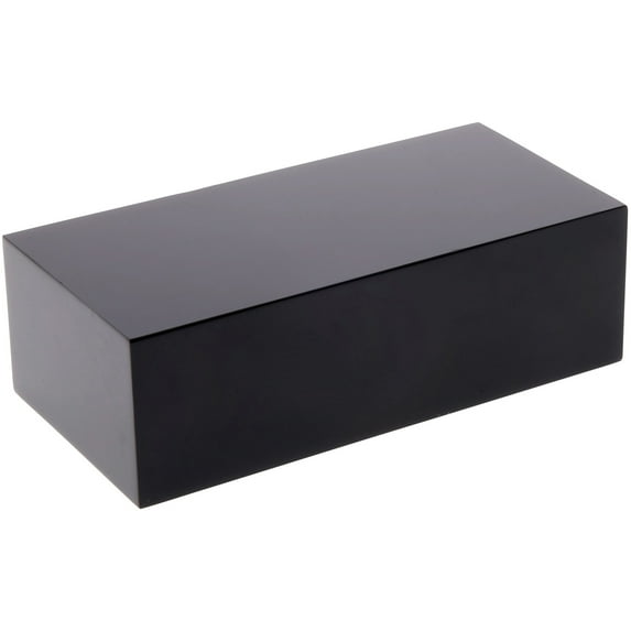 Plymor Black Polished Acrylic Rectangular Display Block, 1" H x 1.5" W x 3" D (2 Pack)