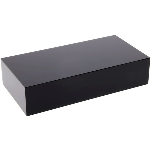 Plymor Black Polished Acrylic Rectangular Display Block, 1" H x 2" W x 4" D, Pack of 3