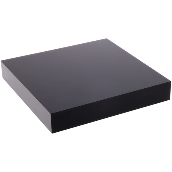 Plymor Black Polished Acrylic Square Display Block, 1" H x 6" W x 6" D