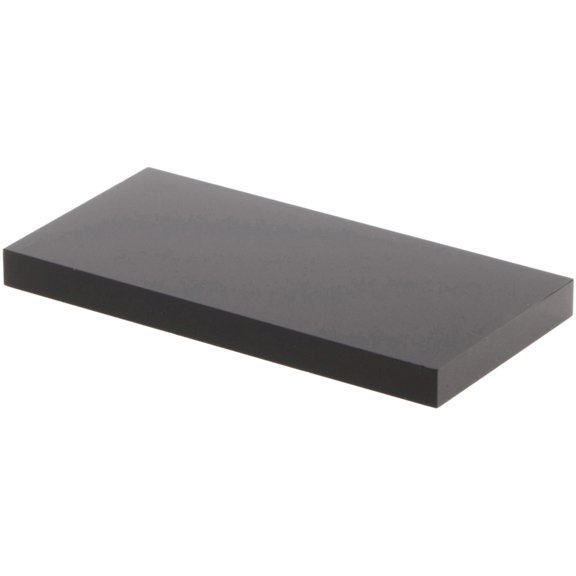 Plymor Black Rectangular Acrylic Display Base, 4" W x 2" D x 0.375" H, Pack of 3