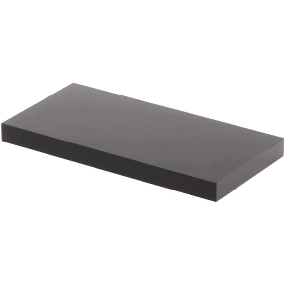 Plymor Black Rectangular Acrylic Display Base, 4" W x 2" D x 0.375" H, Pack of 6