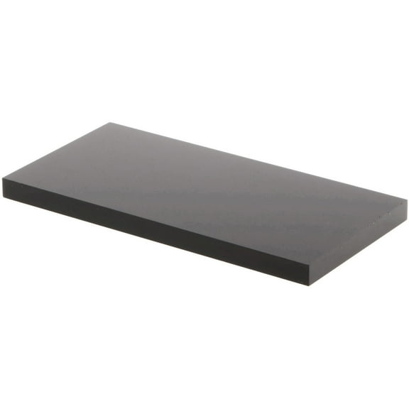 Plymor Black Rectangular Acrylic Display Base, 6" W x 3" D x 0.375" H, Pack of 2