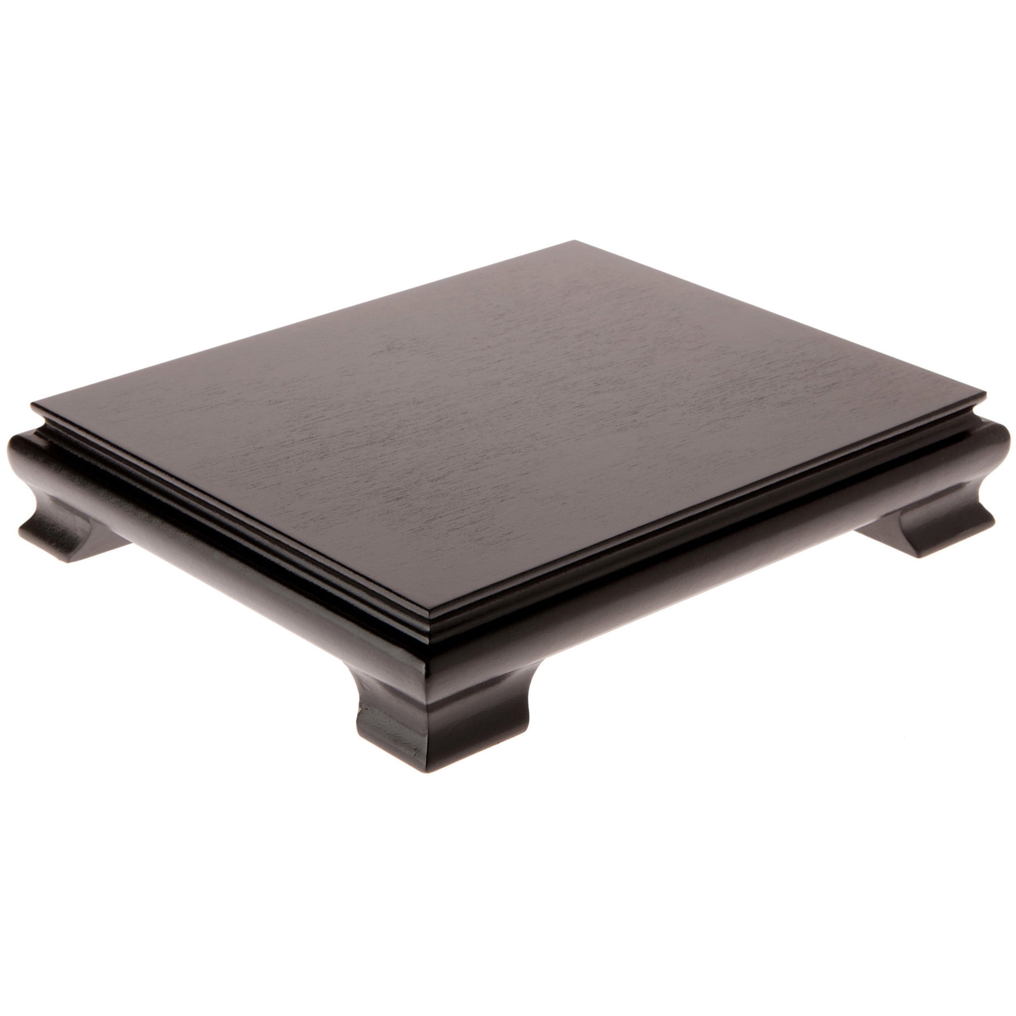 Plymor Black Rectangular Wood Veneer Footed Display Base, 10.625