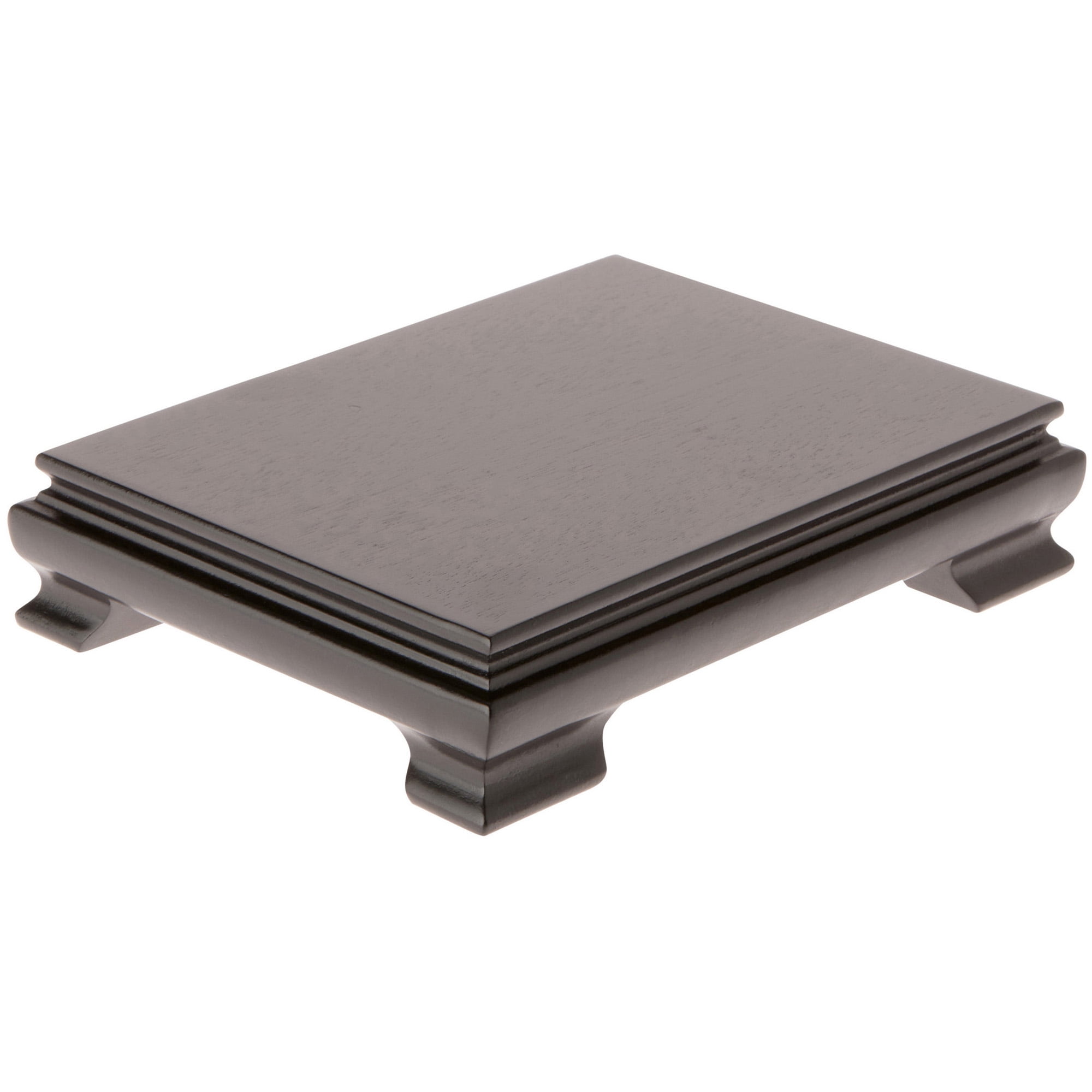 Plymor Black Rectangular Wood Veneer Footed Display Base, 7.5