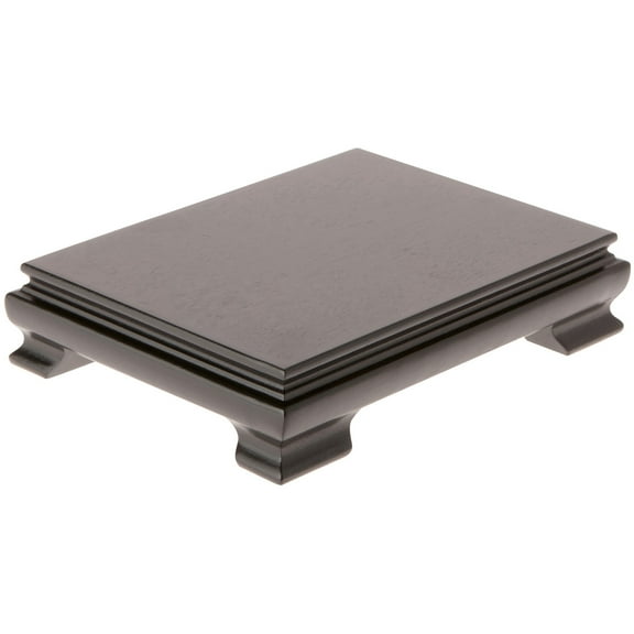 Plymor Black Rectangular Wood Veneer Footed Display Base, 7.5" W x 5.5" D x 2.5" H (7" x 5" Display Area)