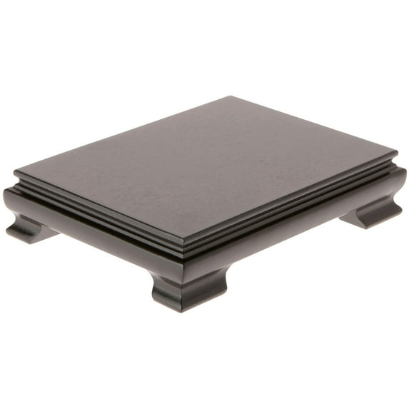 Plymor Black Rectangular Wood Veneer Footed Display Base, 7.5" W x 5.5" D x 2.5" H (7" x 5" Display Area)