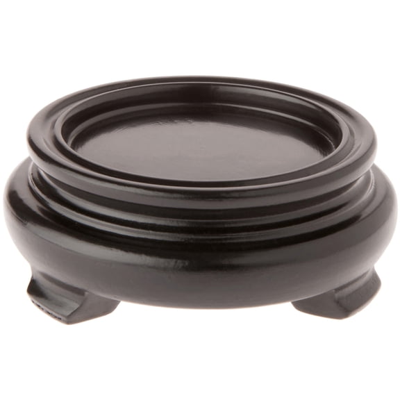 Plymor Black Round Wood Veneer Footed Display Base, 2.75" W x 2.75" D x 1" H (1.875" Display Diameter)