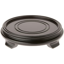 Plymor Black Round Wood Veneer Footed Display Base, 7.25" W x 7.25" D x 1.75" H (6" Display Diameter)