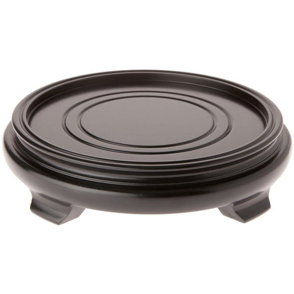 Plymor Black Round Wood Veneer Footed Display Base, 8.375" W x 8.375" D x 1.75" H (7" Display Diameter), Pack of 3