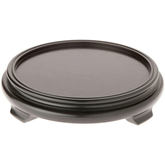 Plymor Black Round Wood Veneer Footed Display Base, 9.875" W x 9.875" D x 2" H (8" Display Diameter)