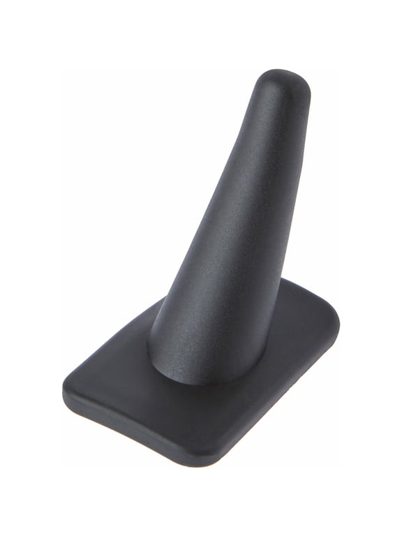 Black Rubber Ring Finger Display, Single on Rectangular Shaped Base, 1.375" W x 2.25" D x 2.125" H (Pack of 3)