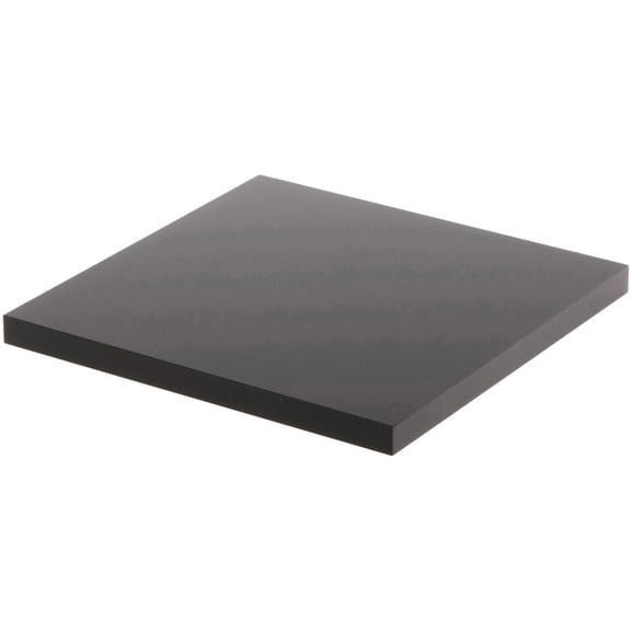 Plymor Black Square Acrylic Display Base, 5" W x 5" D x 0.375" H, Pack of 3