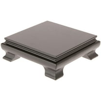 Plymor Black Square Wood Veneer Footed Display Base, 4.5" W x 4.5" D x 1.5" H (4" x 4" Display Area)