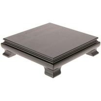 Plymor Black Square Wood Veneer Footed Display Base, 6.5" W x 6.5" D x 1.75" H (6" x 6" Display Area)