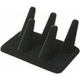 thumbnail image 1 of Plymor Black Velvet Ring Finger Display, Five on Rectangular Base, 5.25" W x 3.625" D x 2.25" H (Pack of 2), 1 of 2