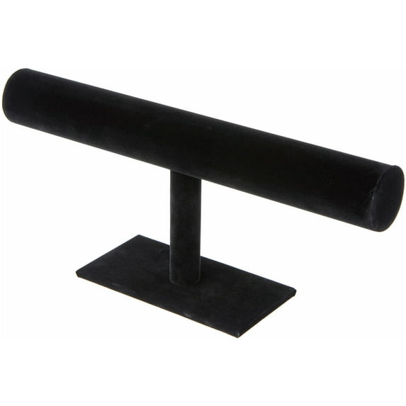 Plymor Black Velvet T-Bar Bracelet Display Stand, 12" W x 5" H (Pack of 3)