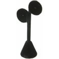 thumbnail image 1 of Plymor Black Velvet Two Circles, Single Pair Earring Display Stand, 2.125" W x 1.25" D x 4.75" H (Pack of 2), 1 of 2