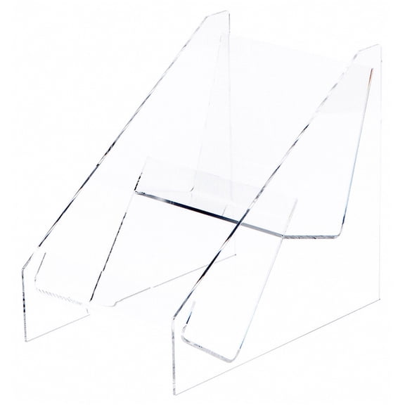 Plymor Clear Acrylic 2-Level 11-CD Display Shelf, 6" W x 9" D x 8" H (2 Pack)