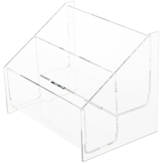 Plymor Clear Acrylic 2-Level Postcard Literature Rack (Countertop), Fits 5.8" x 4.1" Items (2 Pack)