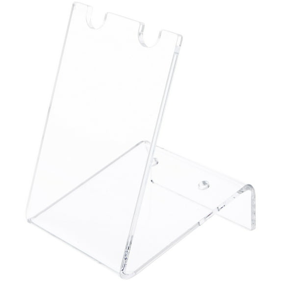 Plymor Clear Acrylic 2 Pen Display Holder (Angled-Front for Label), 4.25" H x 3" W x 3.25" D (6 Pack)