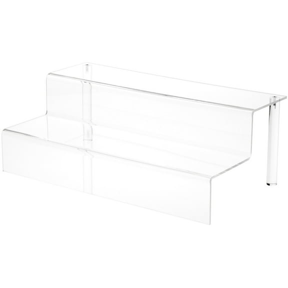 Plymor Clear Acrylic 2-Step Display Stairs, 6.25" H x 18" W x 10.5" D