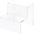 thumbnail image 1 of Plymor Clear Acrylic 2-Step Solid Back Display Stairs, 6.125" H x 6" W x 6.75" D (3 Pack), 1 of 1